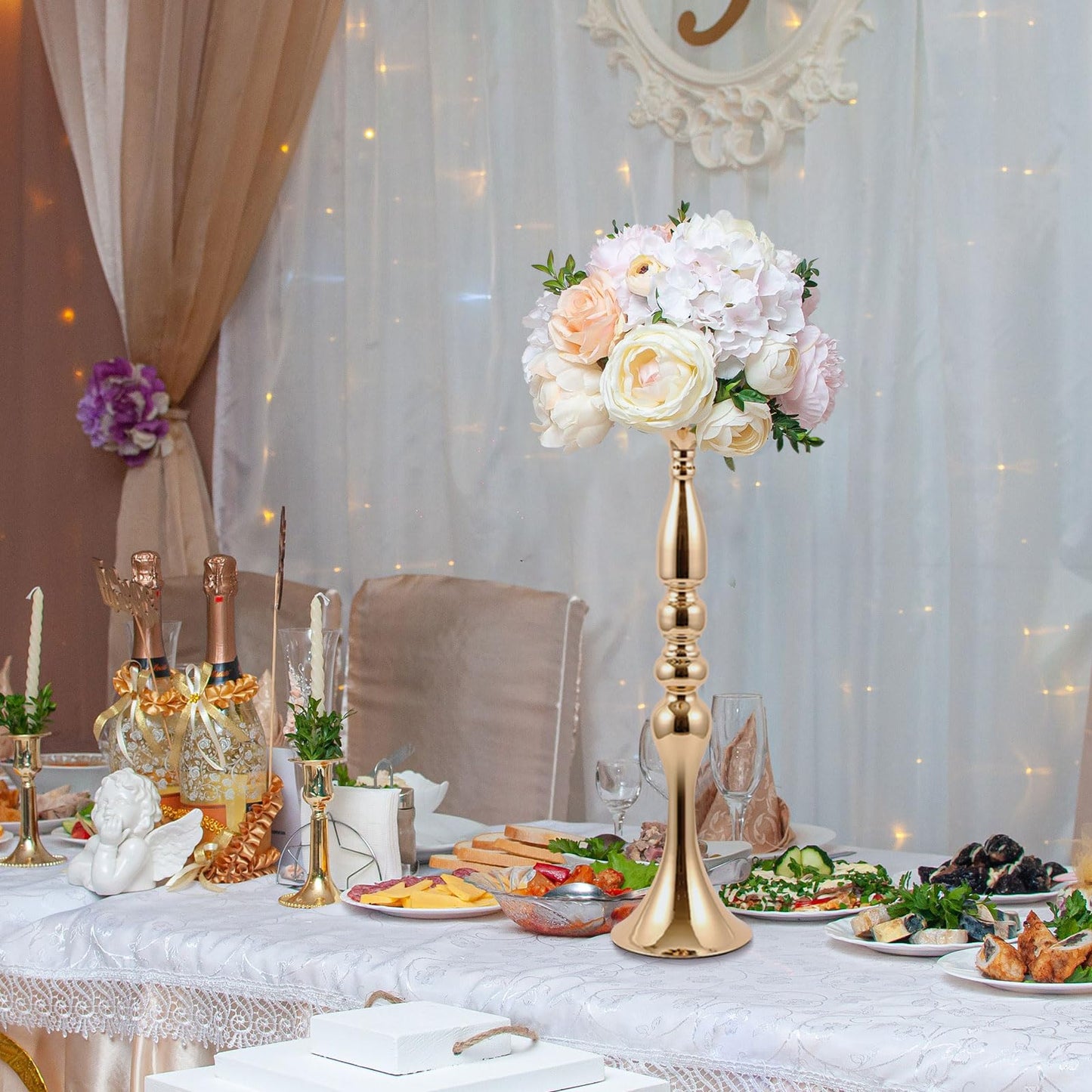Didaey 12 Pcs Gold Wedding Centerpiece Stand Metal Flower Arrangements Holder Tall Centerpiece for Table Gold Vase Flower Stand for Wedding Reception Event Party Hotel Home Decor(20 Inches)