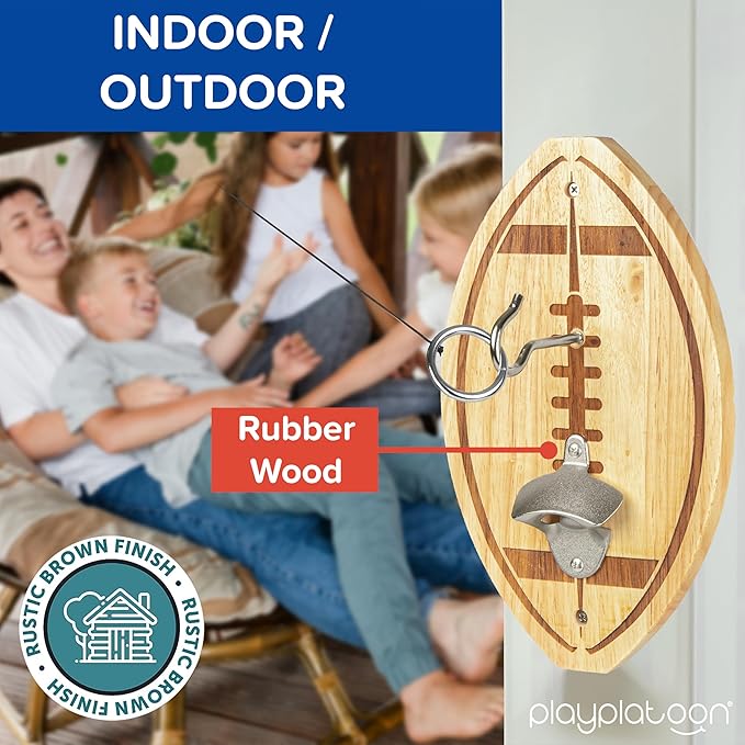 Play Platoon Hook and Ring Toss Bar Game for Adults - Wood Toss Ring Game for Adults - Perfect Home, Basements, & Bar Gifts