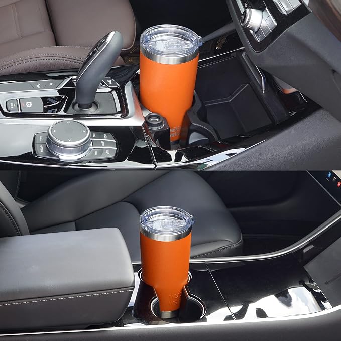 WETOWETO 20oz Insulated Stainless Steel Tumbler, Double Wall Vacuum Leak-proof Travel Coffee Mug, Powder Coated Water Cup (Orange, 1 Pack)