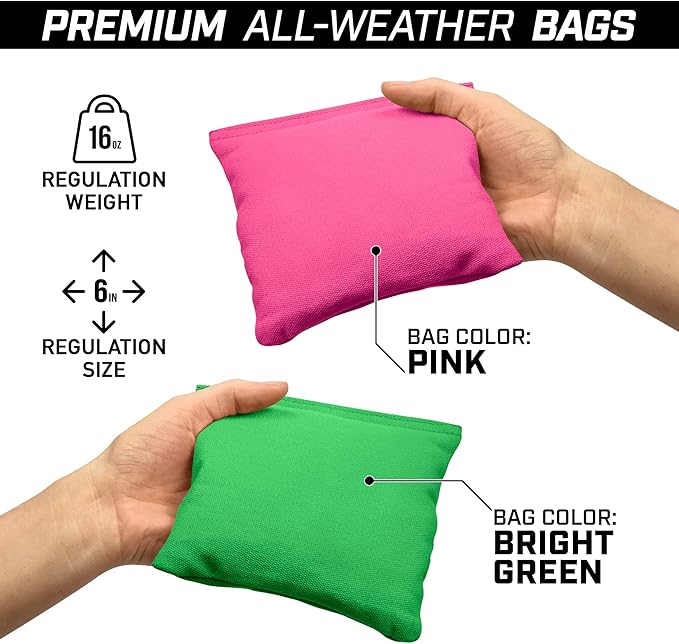 GoSports 4 ft x 2 ft Regulation Size Wooden Cornhole Boards Set - Includes Carrying Case and Bean Bags (Choose Your Colors) Over 100 Color Combinations