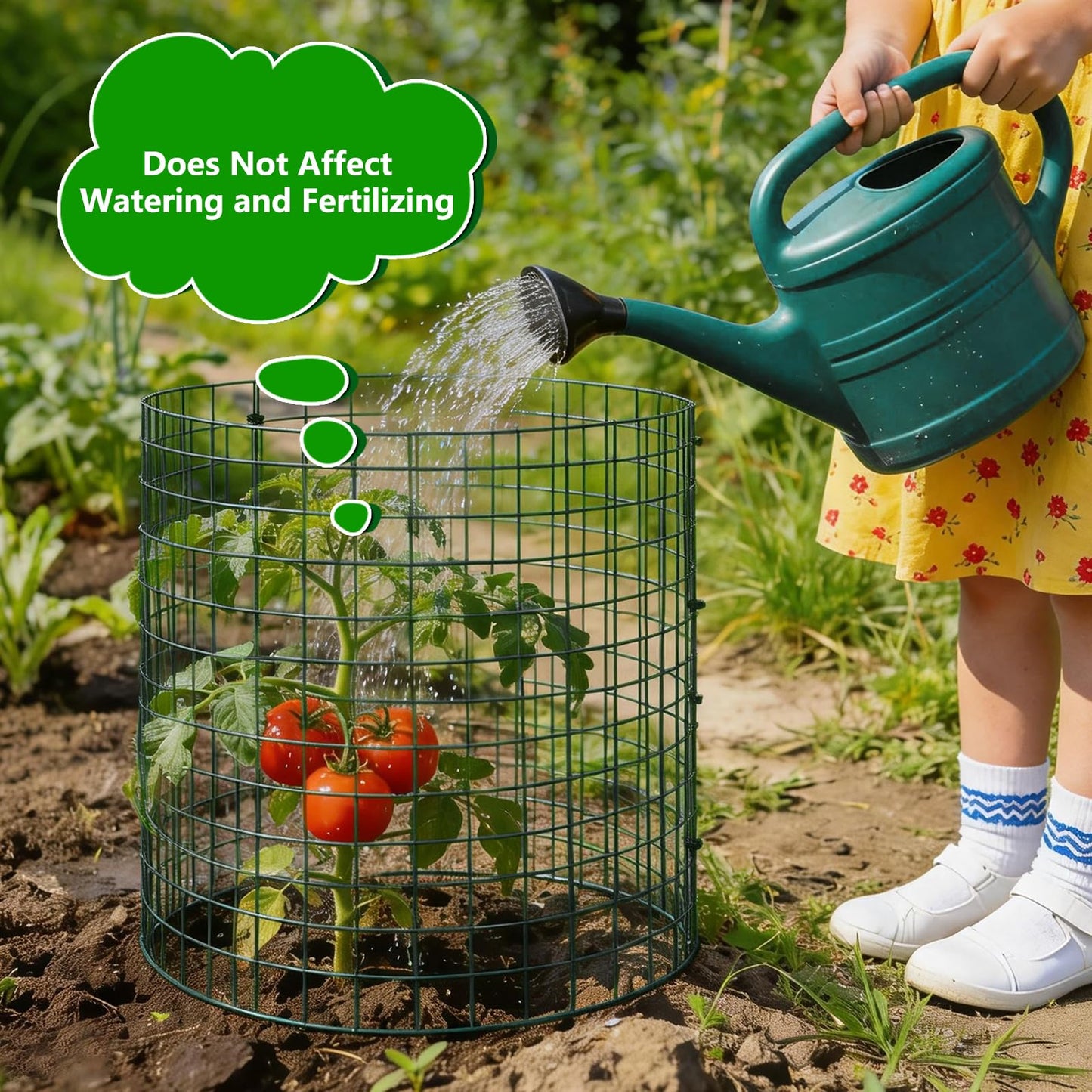 8 Pack Plant Protectors from Animals, 12''x12'' Metal Plant Cages for Outdoor Plants, Garden Plant Protector with Stakes & Zip Ties, Keep Rabbits Squirrels Out, Plant Cage for Flowers Vegetables
