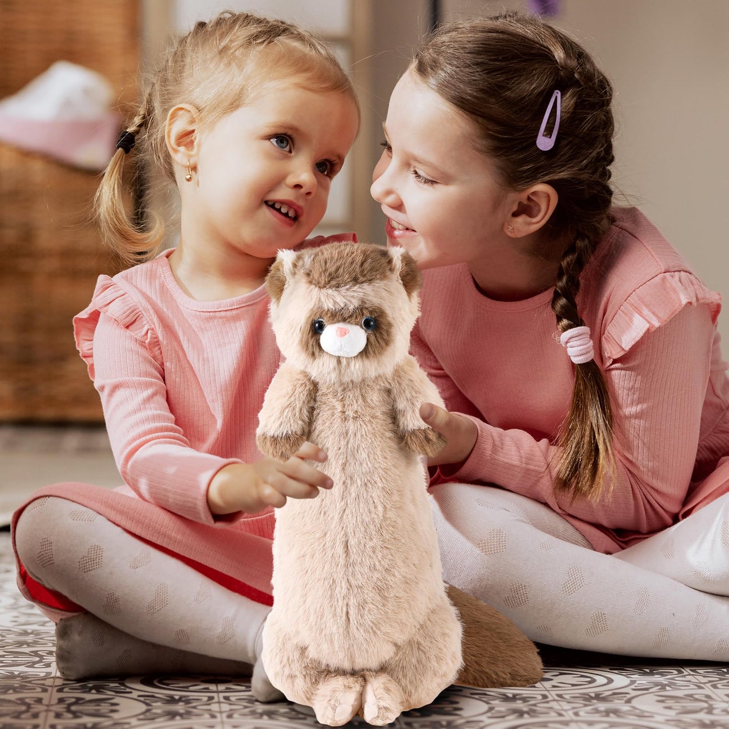 ZJoey 20.5 Inch Ferret Plush Stuffed Animal Long Cute Ferrets Pillow Soft Doll Stuffed Cute Toys Animals Lover Gift Kid Birthday Holiday Party Favor(Brown Ferret)