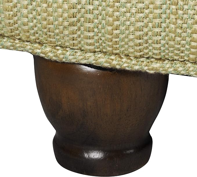 Homepop Home Decor |N8264-F1077 | Button Tufted Woven Round Storage Ottoman | Ottoman with Storage for Living Room & Bedroom, Tan & Cream Tweed