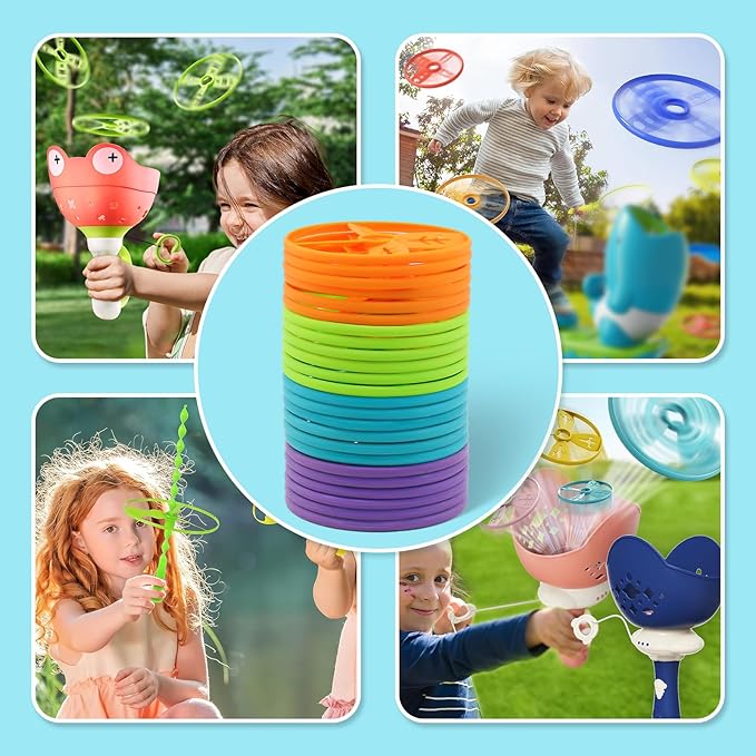 Outside Toys for Kids Ages 4-8, 24 Pack Flying Discs Supplement Set - Compatible with Most Handheld and Foot-Powered Flying Disc Toys, Includes 4 Vibrant Colors, Must-Have for Flying Disc Enthusiasts