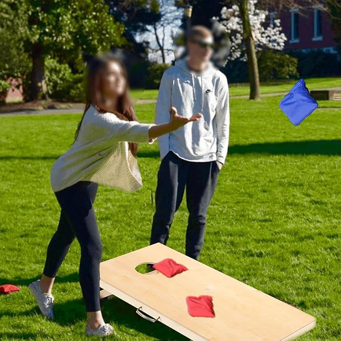 Cornhole Set 4'x2' Cornhole Board Sets with Bags Regulation Size, Corn Hole Games for Adults Outdoor Bean Bag Toss Game, Solid Wood