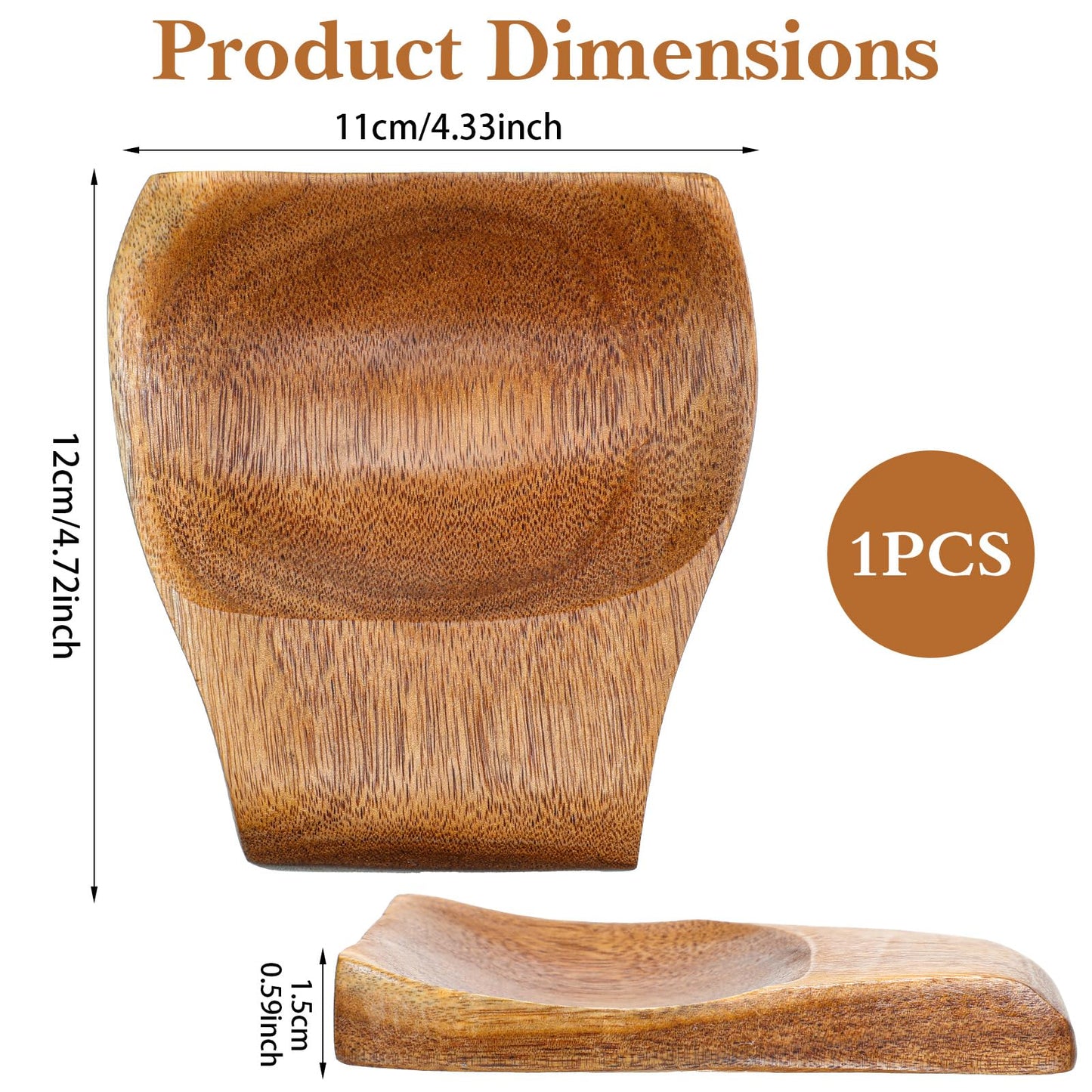 Acacia Wooden Spoon Rest Holder, Wooden Spoon Rest for Stove Top Heat-Resistant Spoons Rests Smooth Spoons Holder for Kitchen Counter Spatula, Ladles, Forks, Tongs Rests