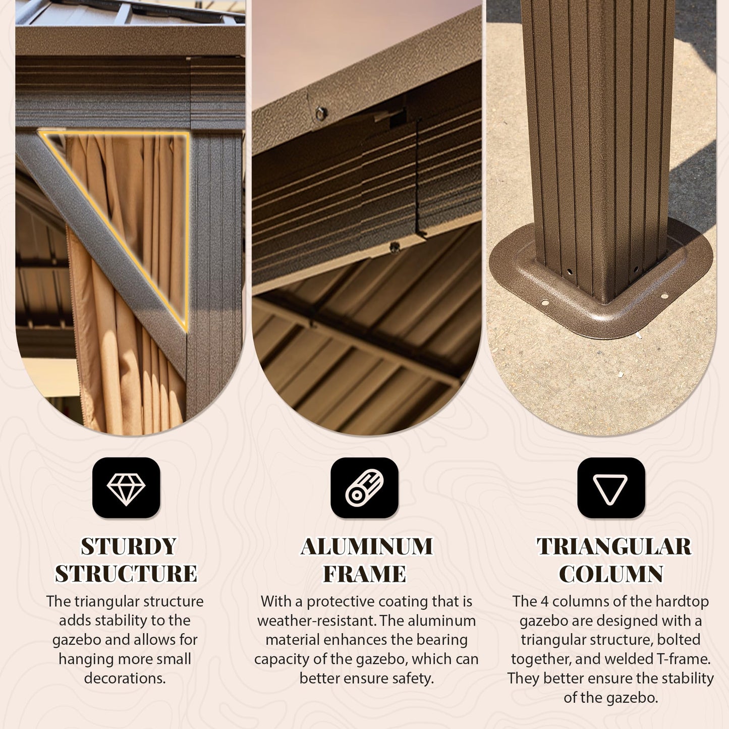 YOLENY 12' X 20' Hardtop Gazebo, Galvanized Steel Ventilation Double Roof Aluminum Frame, Curtains and Netting Included, Outdoor Gazebo for Garden, Patio, Lawns, Parties