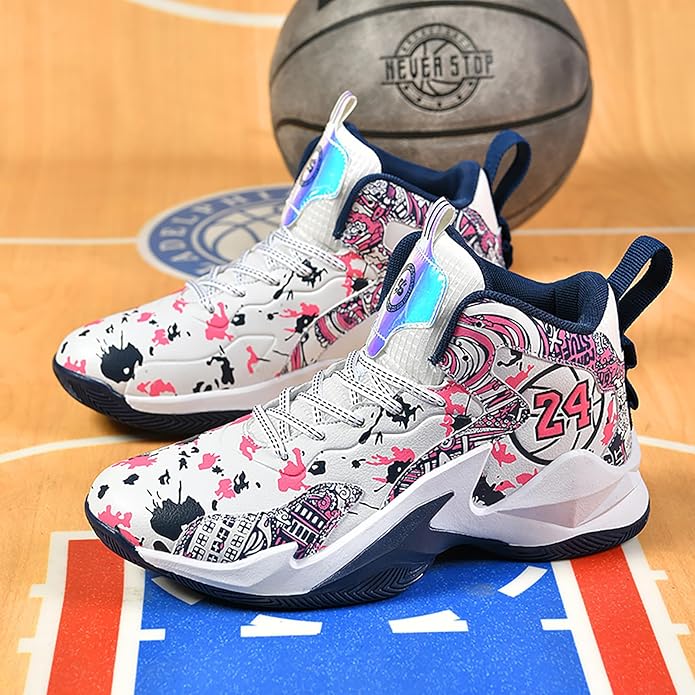 Boys Basketball Shoes Breathable Indoor Athletic Shoes Youth Outdoor Fashion Sneakers Comfortable Basketball Shoes for Girls
