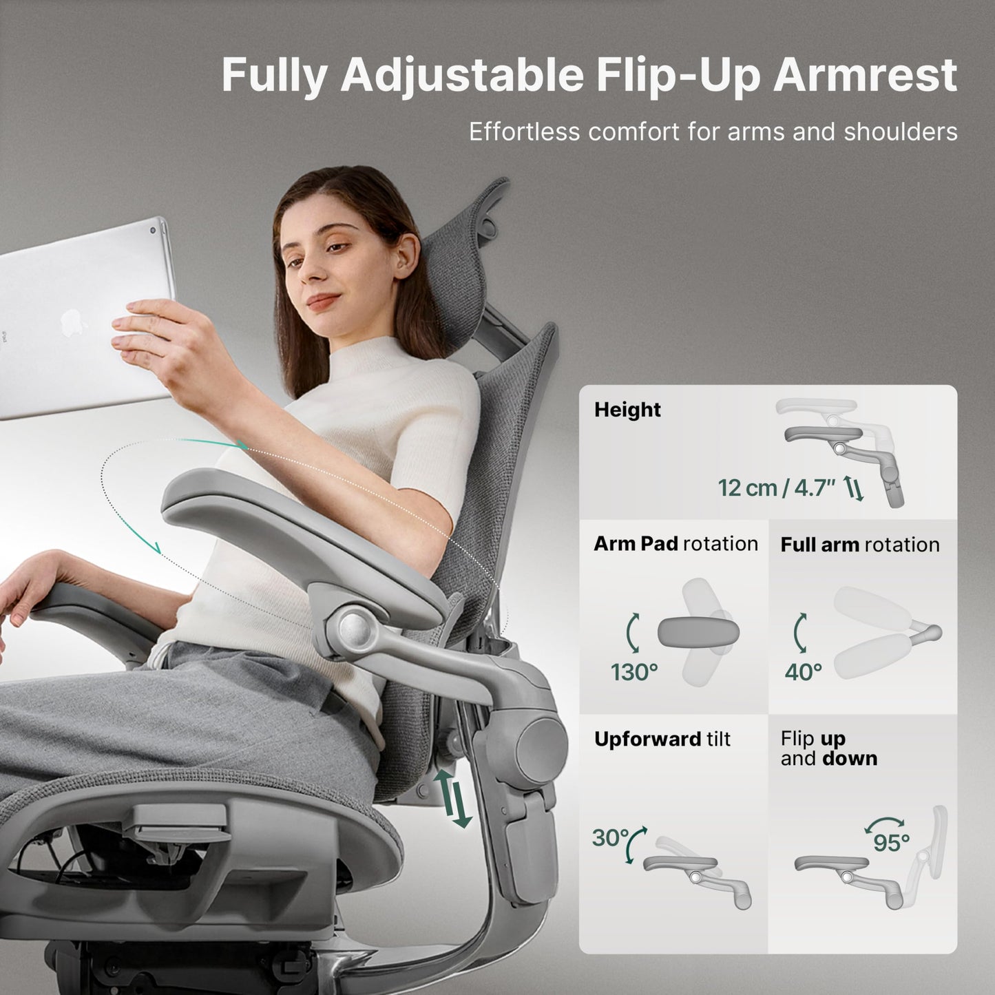 HINOMI H2 Pro Premium Ergonomic Office Chair - Comfy Home Office Desk Computer Chair with Adjustable Back Support, Swivel Wheels, Flip-up Arms, Comfortable Mesh Seat for Desk Work (Black)