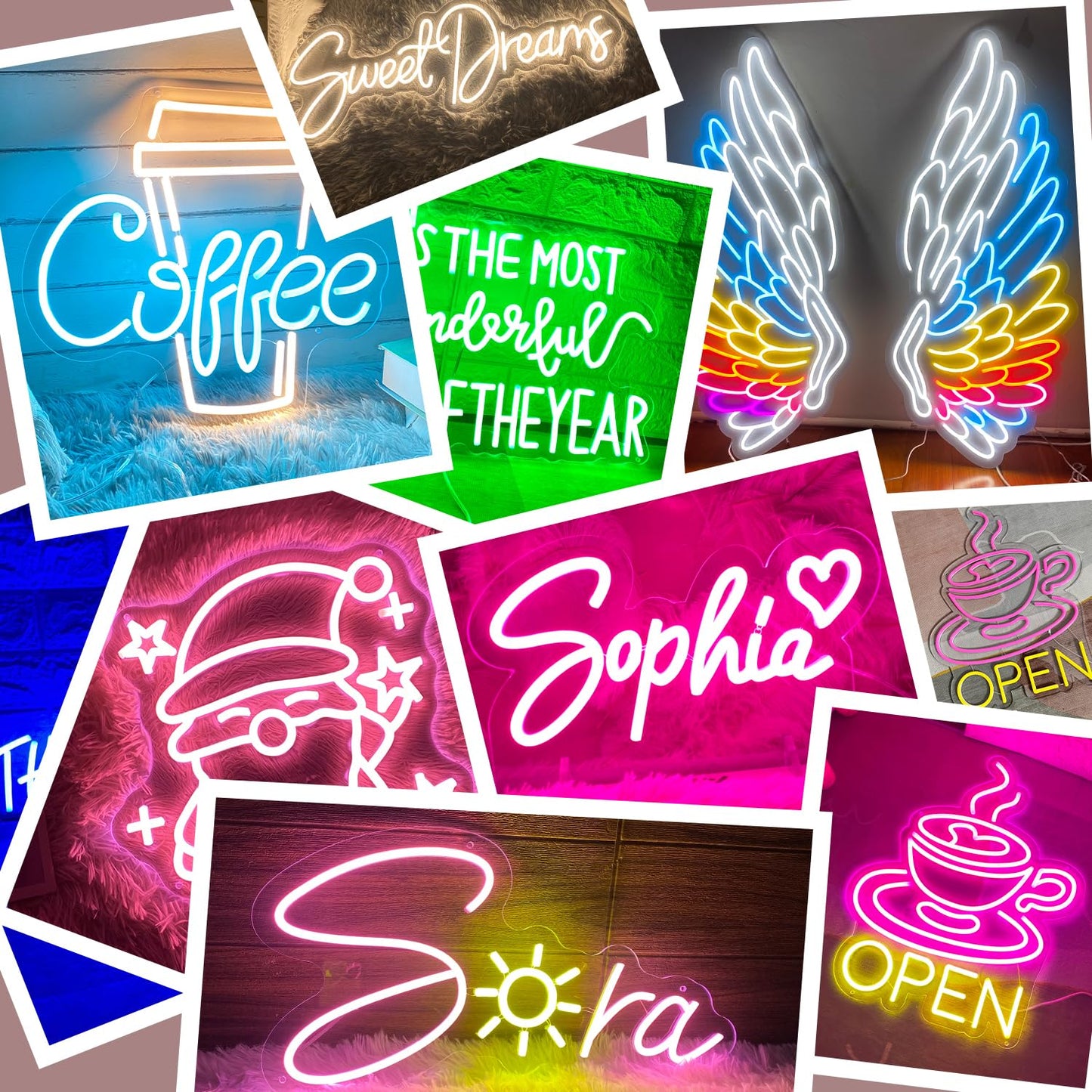 Brochao Custom Neon Signs, Neon Name Sign for Wall Decor Personalized LED Sign Custom Neon Lights for Wedding Birthday Party Light, Christmas Decoration Gift