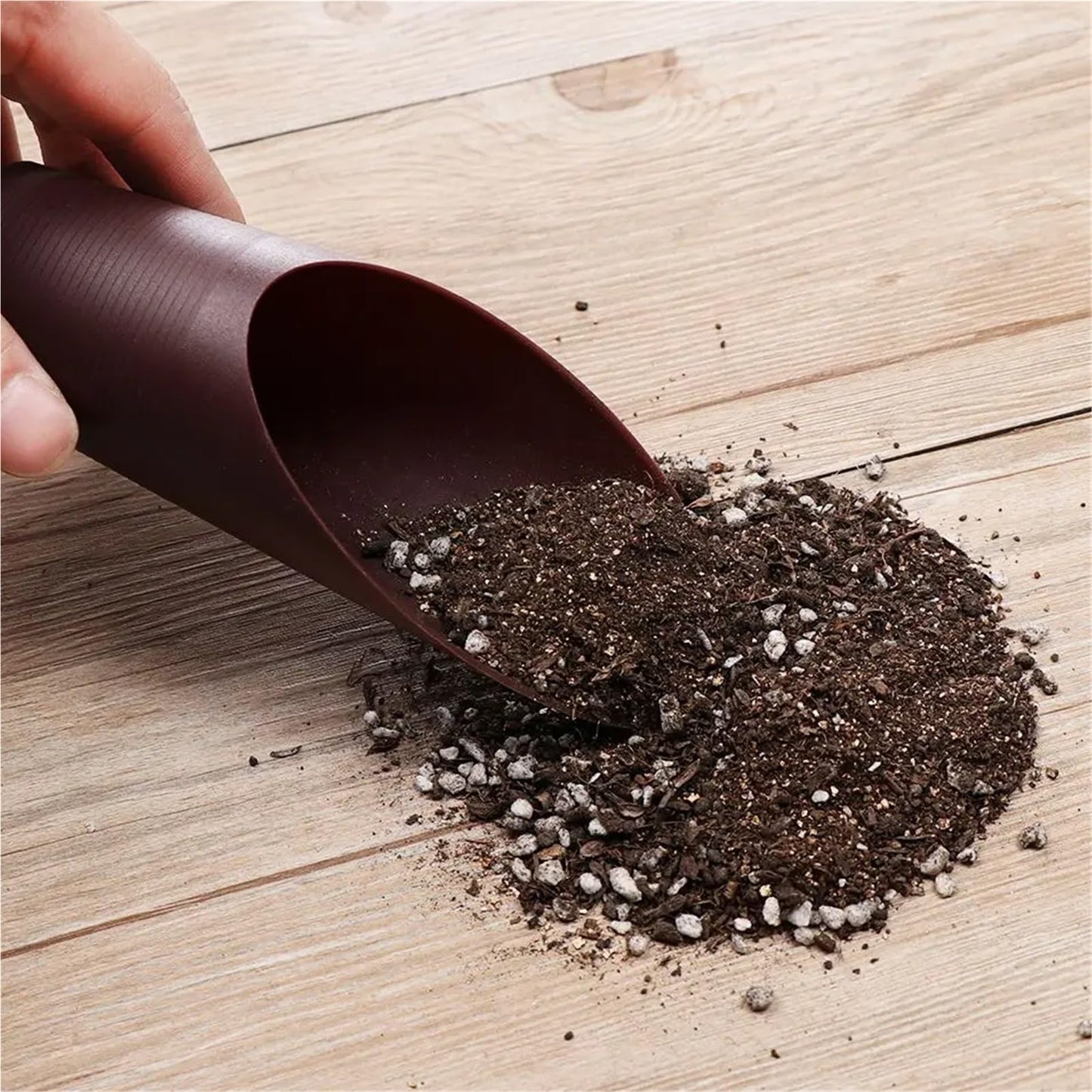 Bonsai Soil Scoop 6PC Plastic Soil Shovel Cup for Garden Spade Cultivation Bucket Potted Bonsai Fleshy Plant Mini Home Gardening Tools(White)