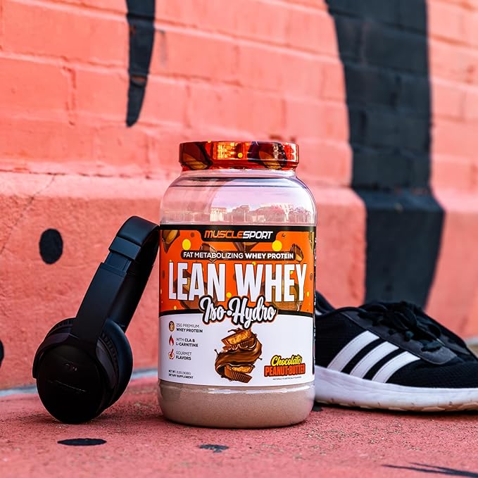 Musclesport Lean Whey Revolution??Protein Powder - Whey Protein Isolate - Low Calorie, Low Carb, Low Fat, Incredible Flavors - 25g Protein per Scoop - 5lb Chocolate Peanut Butter