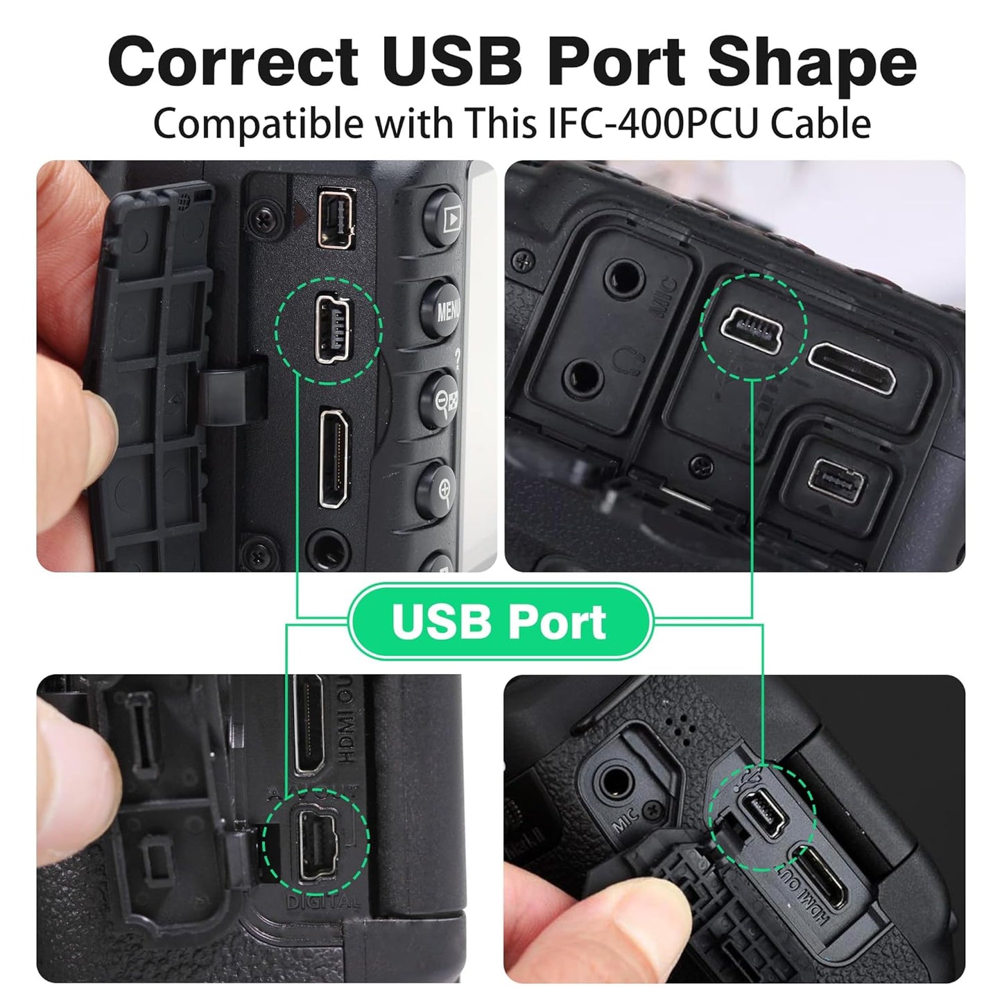 3.3ft IFC-400PCU T1i T7i, AGVEE Camera USB Data File Transfer AV Out Digital Cable Cord with Magnetic Ring for Canon