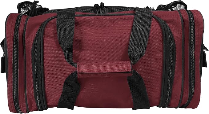 DALIX 17" Duffle Bag Dual Front Mesh Pockets (Black Gold Gray Dark Green Navy Blue Maroon Royal Blue Orange Pink Purple Red White