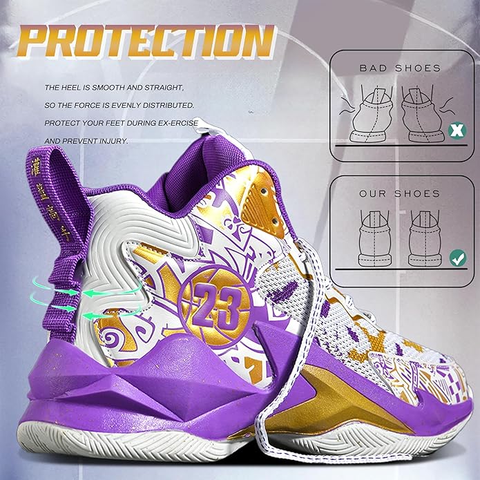 Men's Basketball Shoes Breathable Anti Slip Fashionable Graffiti Training Shoes Outdoor Shoes
