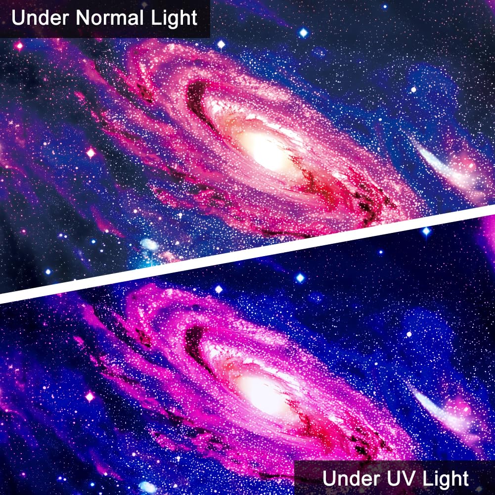 WEBEEDY UV Reactive Space Galaxy Tapestry Blacklight Tapestry Wall Hanging Milky Way Nebula Blacklight Posters Universe Backdrop Wall Decor for Bedroom Living Room Party Backdrop Photo, 59x51 Inch