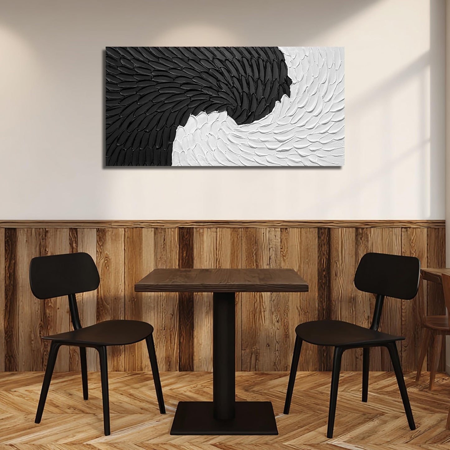 WVMAPTA Abstract Painting Wall Art for Living Room Black and White Wall Decor for Office Hand Painted Wall Art for Bedroom 20 x 40 Inch