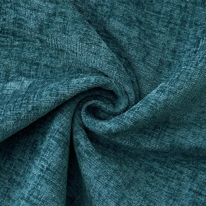 MIULEE Pack of 2 Couch Throw Pillow Covers 18x18 Inch Dark Teal Farmhouse Decorative Pillow Covers with Stitched Edge Soft Chenille Solid Dyed Pillow Covers for Sofa Bed Living Room