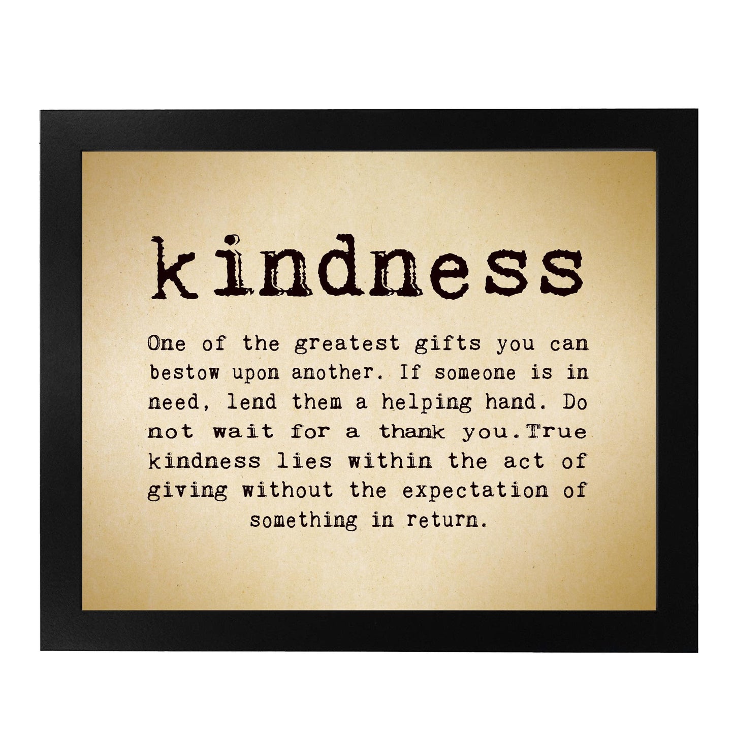 AMERICAN LUXURY GIFTS Kindness, Greatest Gift Quote - Inspirational Typography Wall Art for Classroom, Living Room, Office, Bedroom Decor - 10x8 Unframed Print