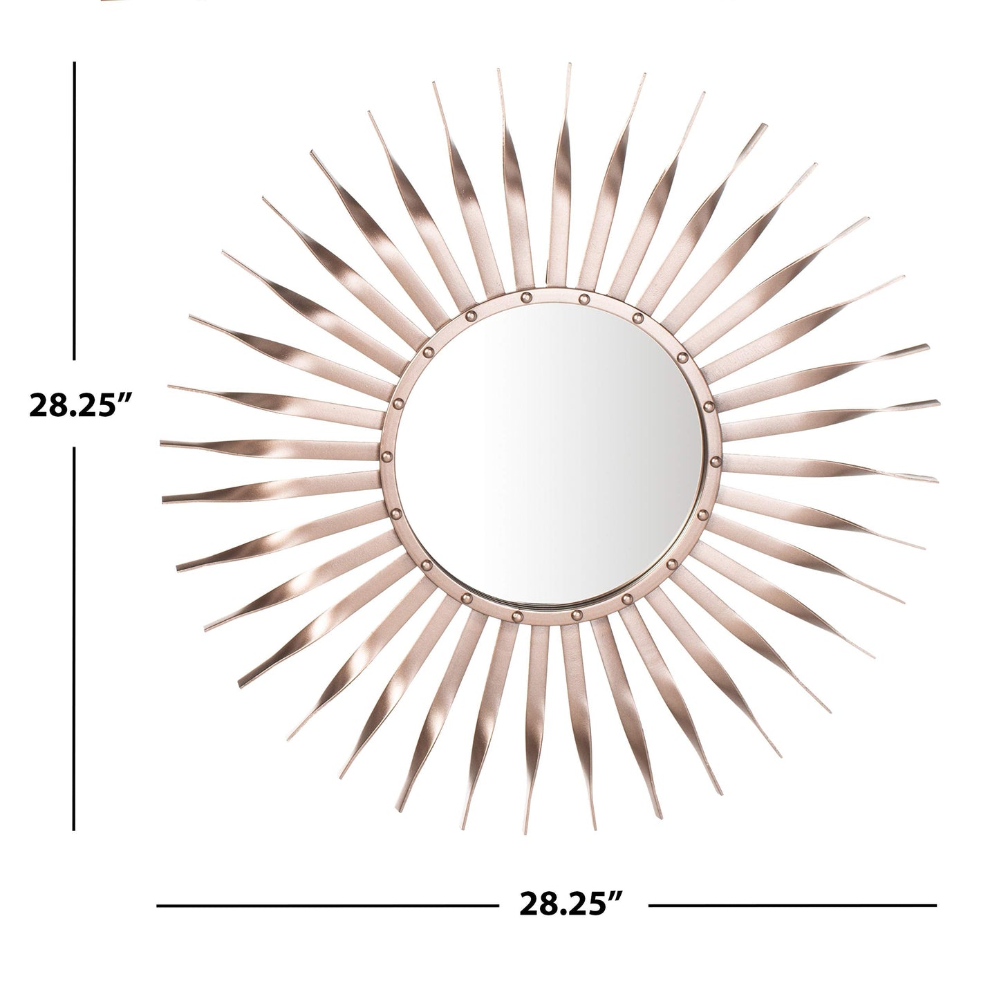 SAFAVIEH Home Marlene Rose Gold Sunburst 28-inch Decorative Accent Mirror