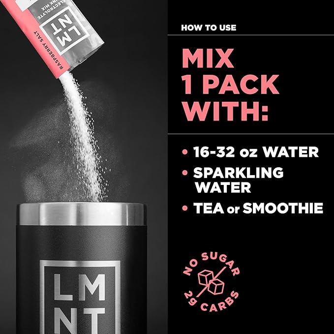 Drink LMNT Zero Sugar Electrolytes - Raspberry Salt | Drink Mix | 30-Count