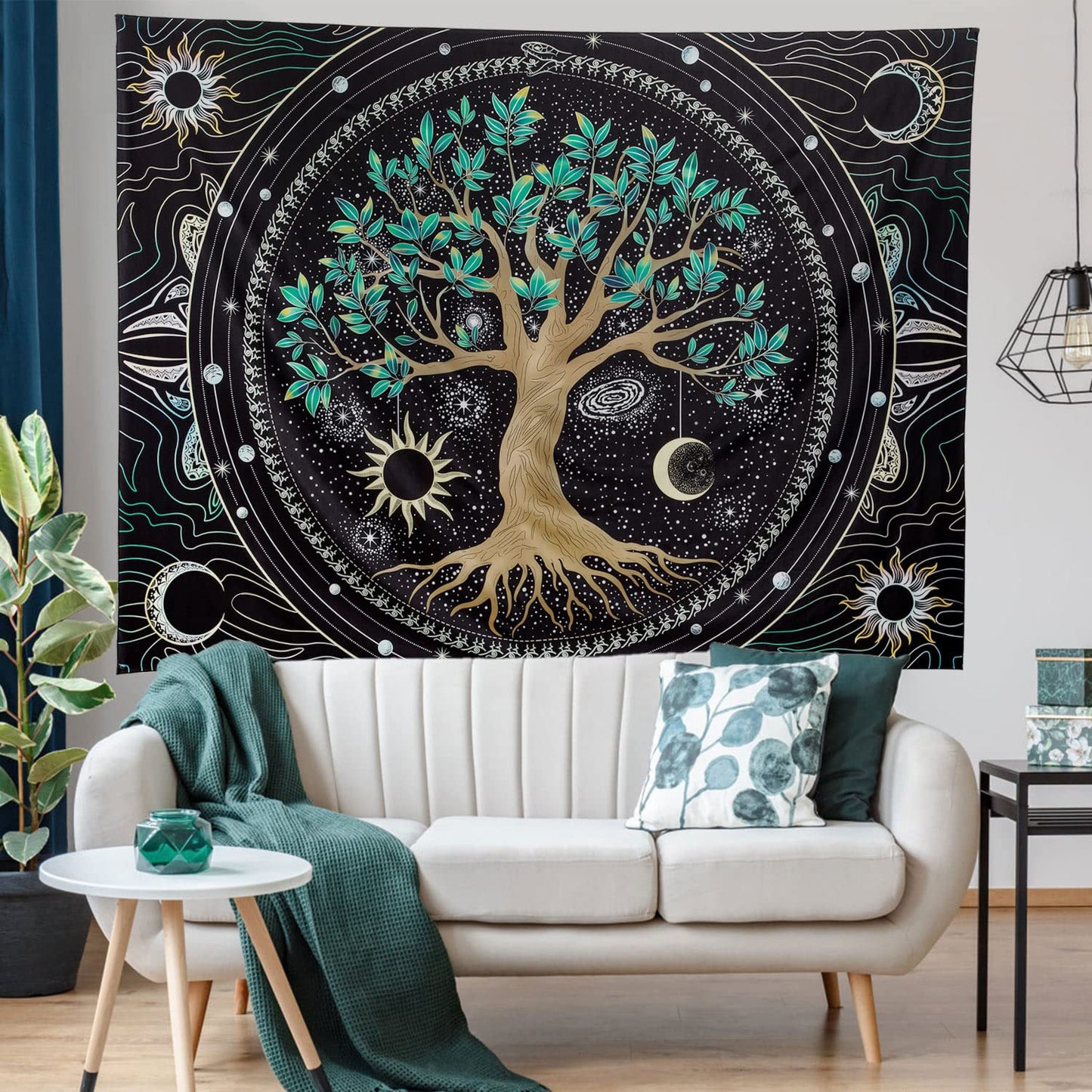 FLY SPRAY Tree of Life Tapestry Aesthetic Trippy Tapestries Wall Tapestry's Large Hippie Sun Moon Space Tapestrys Forest Wall Hanging Decor Vibrant Nature Home Talestry for Bedroom,Living Room,Ceiling
