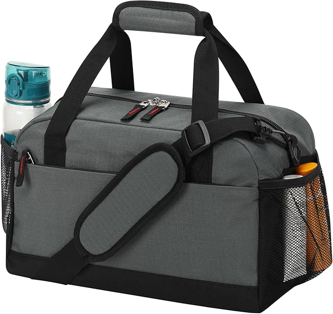 Small Gym Bag with Wet Pocket - 14 inch Mini Duffle Bag for Men & Women Lightweight Carry On Bag for Travel Sport - Dark Grey
