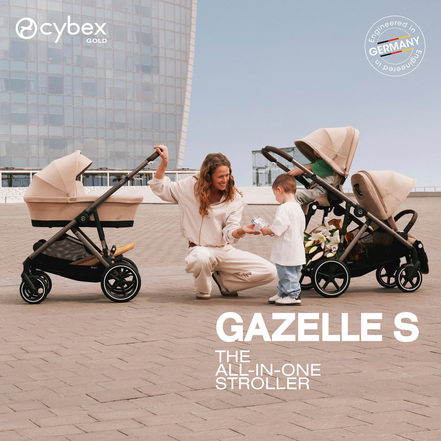 Cybex Gazelle S Stroller Modular Double for Infant and Toddler Includes Detachable Shopping Basket Over 20+ Configurations Folds Flat Easy Storage, Sky Blue, 1.0 Count, 5.0 liters, 28.4 pounds