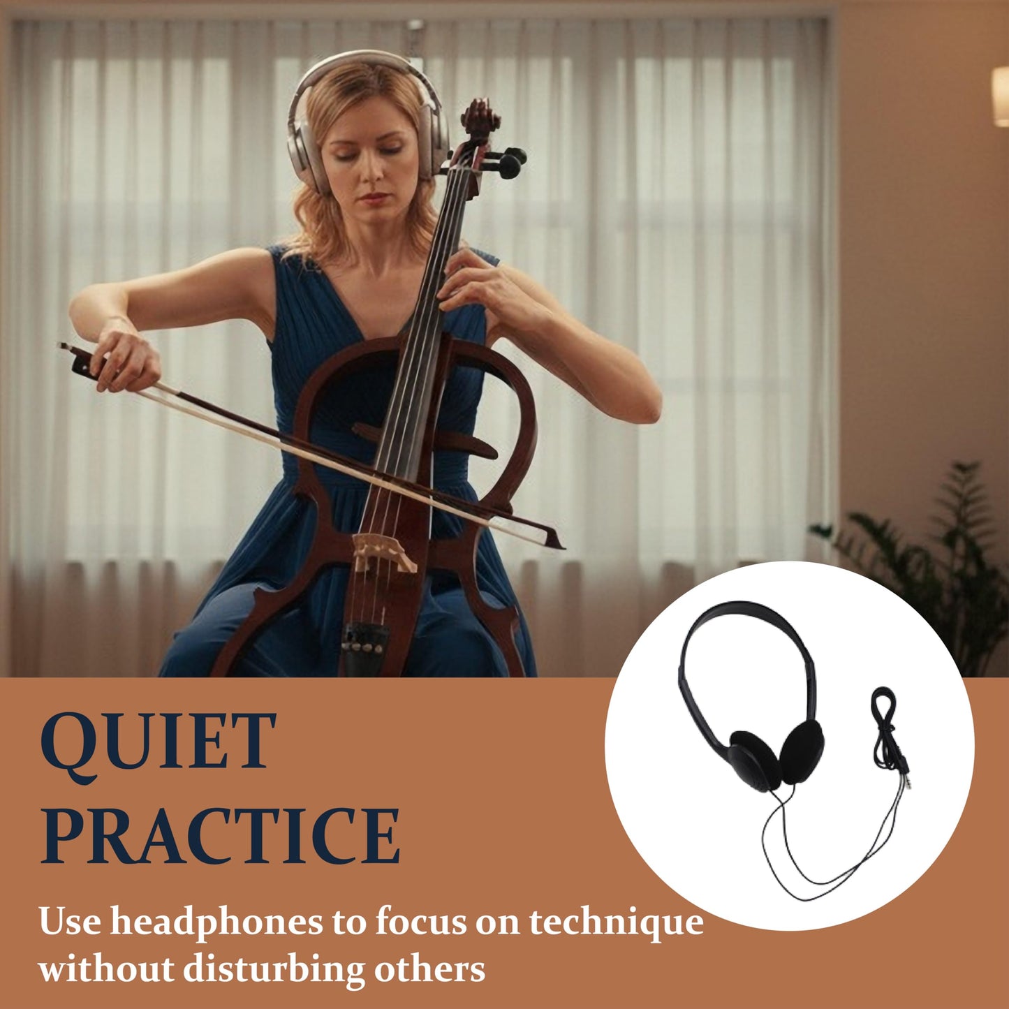 Cecilio 4/4 Electric Cello with Ebony Fittings, Professional Silent Electric Cello Kit with Bow, Rosin, Aux Cable and Headphone, Musical Instrument for Beginners, Pearl White
