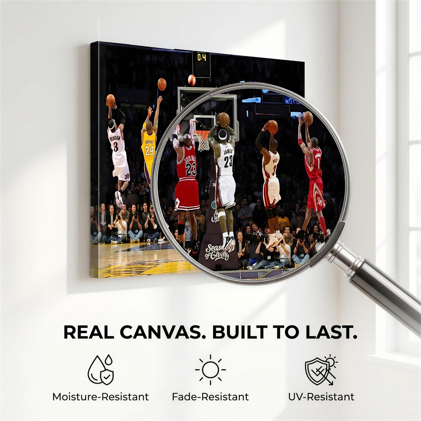 B.B.F MAKE Basketball Canvas Wall Art - Gallery Wrapped Motivational Sports Poster for Teen Boys Bedroom Decor HD Ready to Hang Pictures for Man Cave 11x14