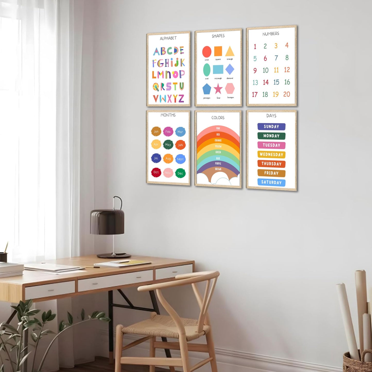 DULASI Educational Posters For Toddlers & Kids - Classroom And Home Learning Wall Art, Educational Poster For Elementary School, Kindergarten, Toddlers Charts 8x10in Unframed