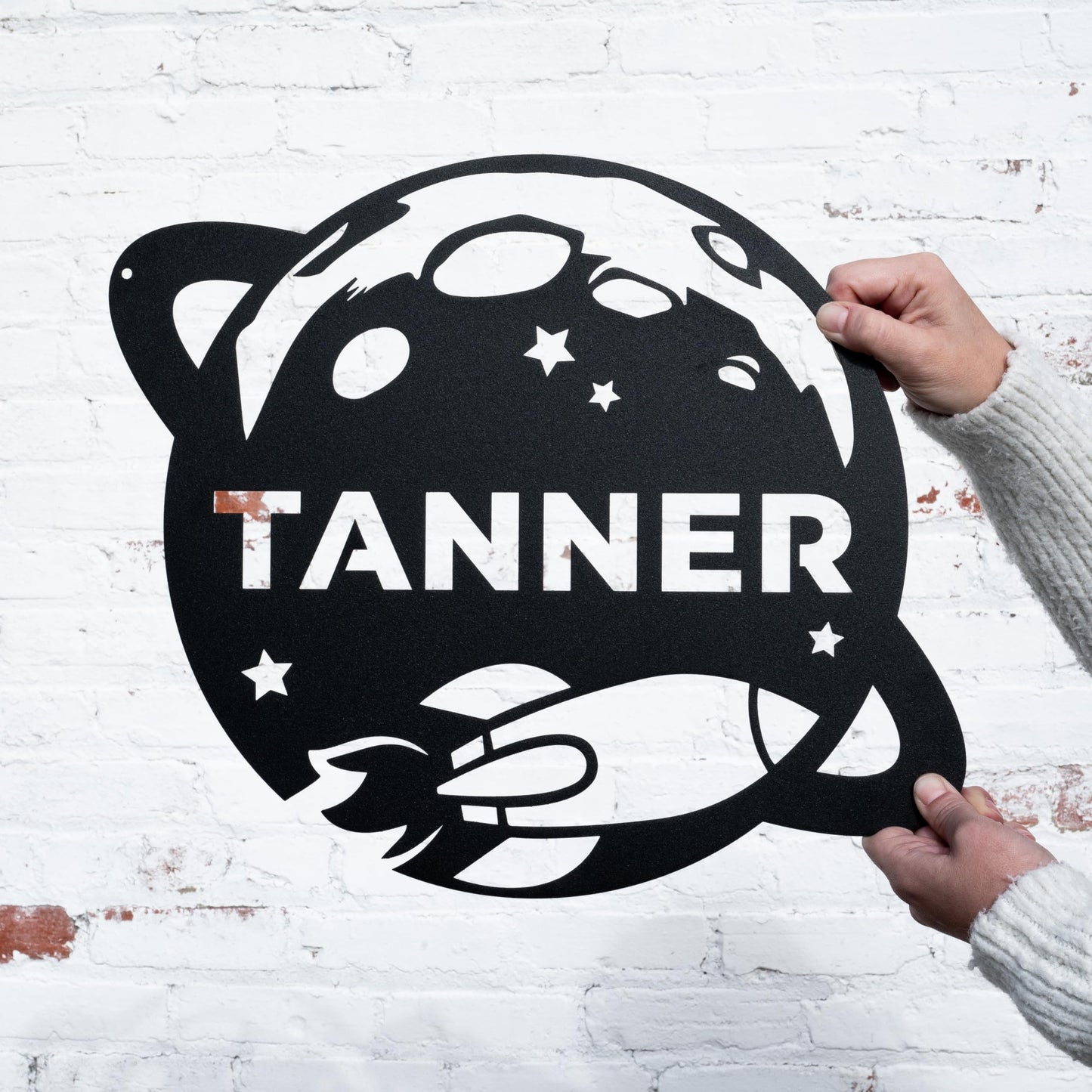 Metal Outer Space Name Decor | Outer Space Nursery Personalized Name Sign, Astronaut Space Wall Art, Outer Space Galaxy Nursery, Rocketship Decor