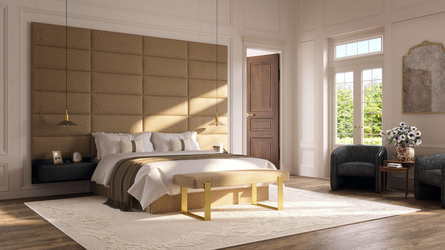 Vänt Upholstered Wall Panels - Queen/Full Size Wall Mounted Velvet Headboards - Velvet Olive Moss - Set of 4 Panels (Each Individual Panel 30"x11.5")