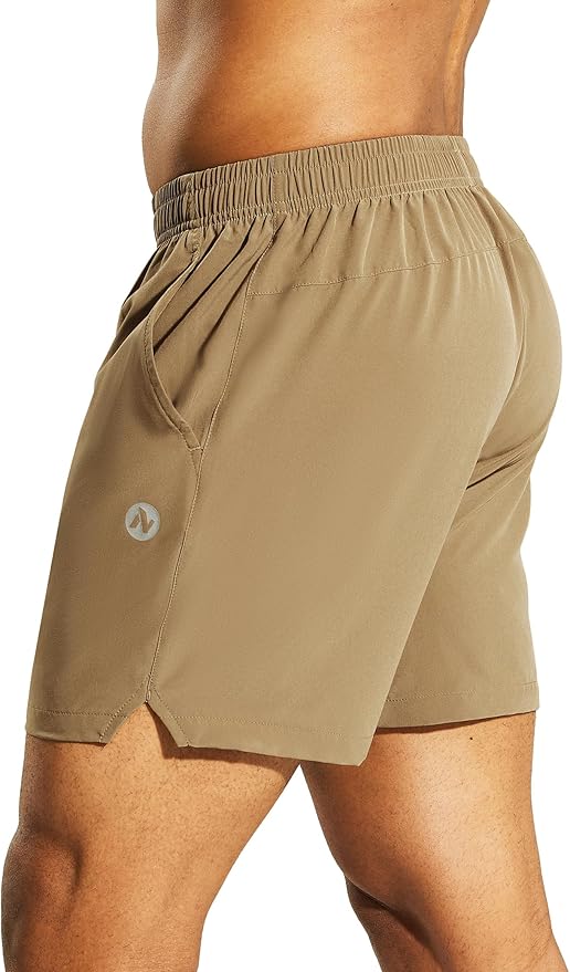 Nepest Men's 5?™â€?Athletic Running Shorts with Pockets, Lightweight Quick Dry Gym Workout Training No Liner Shorts