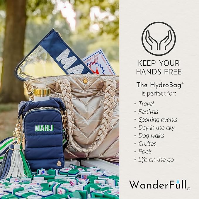 WanderFull® Original HydroBag® Collection, Water Bottle Holder w/Strap & Phone Pocket, Hands-Free Crossbody Water Bottle Bag