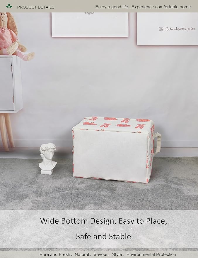 Rectangular Folding Laundry Basket,waterproof Canvas Basket,Gift Basket,Suitable for Children's Room,Office,Clothes,Toys Storage(Pink lace dance shoes)