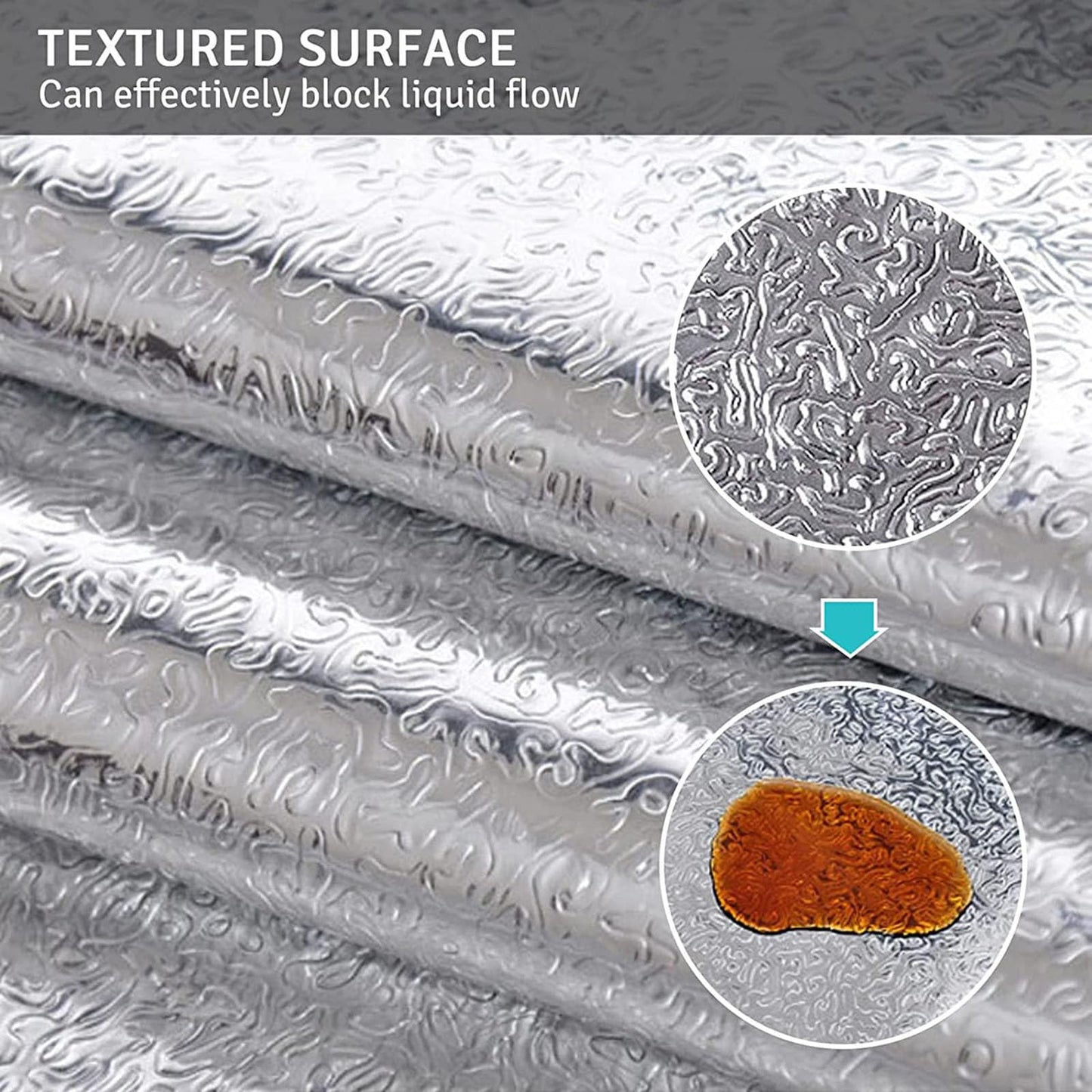 Beminh Kitchen Wallpaper Oil Proof Sticker Backsplash Aluminum Foil Self-Adhesive Paper Silver Cabinet Liner Shelf Liner Waterproof and Heat Resistant Peel and Stick Backsplash(15.7X118 Inches)