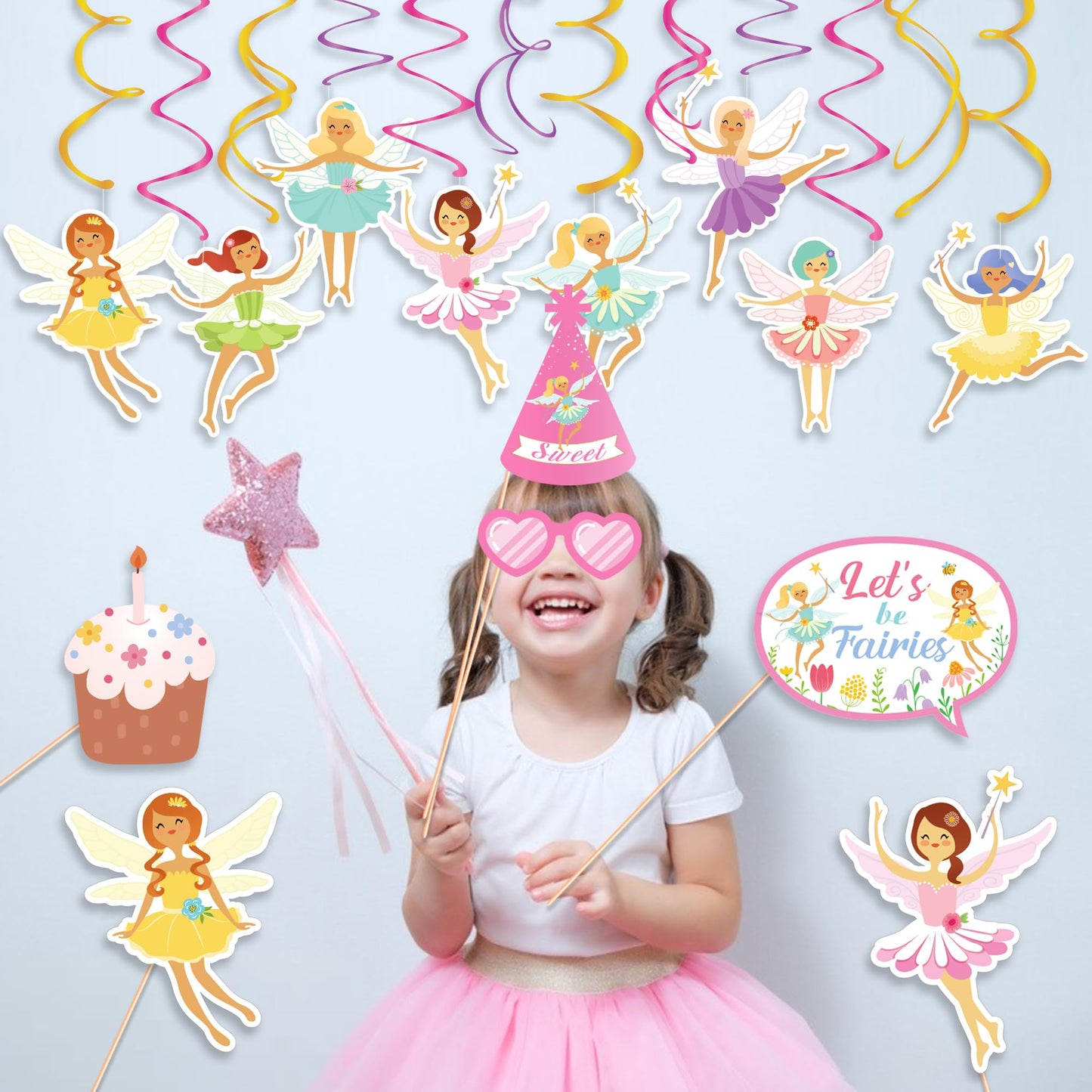 15 Pcs Fairy Ceiling Hanging Swirl Decorations with Dynamic Paper-Cut Foil Tassels, Perfect for Bedroom Decor and Graduation Party Supplies