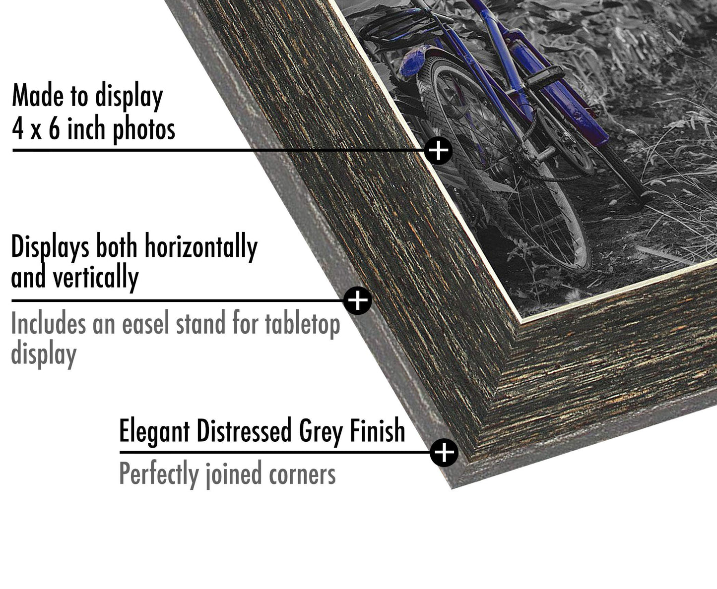 Americanflat 4x6 Picture Frame with Polished, Crystal Clear Glass - Set of 2 - Hampton Collection - Distressed Wood Picture Frames for Tabletop and Wall Display - Rustic Brown