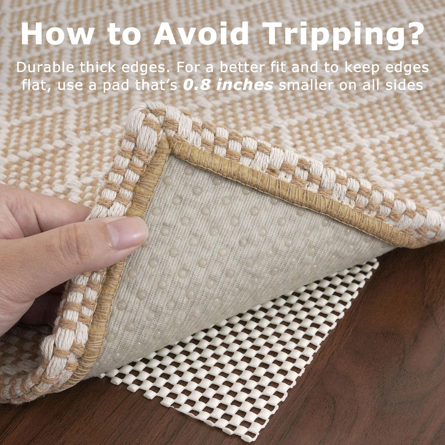 KOZYFLY Small Area Rug 2x3 Ft Washable Entryway Rug Non Slip Rubber Backed Throw Rugs Indoor Door Mat, Braided Cotton Floor Carpet for Front Entrance Front Door Sink Foyer, Tan/Beige
