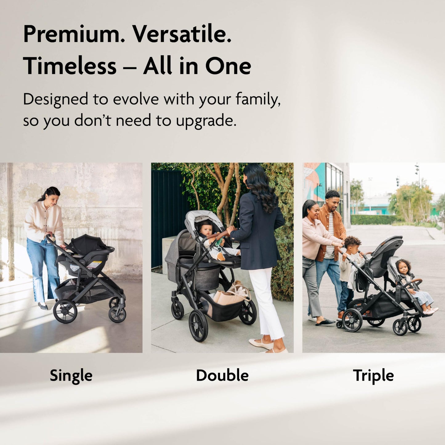UPPAbaby Vista V3 Convertible Single-to-Double Stroller for Baby & Toddler, 30+ Configurations, Car Seat Compatible, All-Wheel Suspension, XL Basket – Ada (Sandstone Mélange/Carbon Frame)
