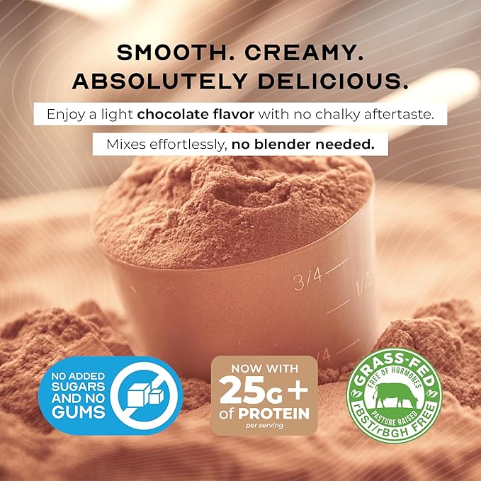 Muscle Feast Grass-Fed Whey Protein Isolate, All Natural Hormone Free Pasture Raised, Whey Isolate Protein Powder for Men and Women, Clean, Gluten-Free, Delicious Isolate Protein - Chocolate, 5lb