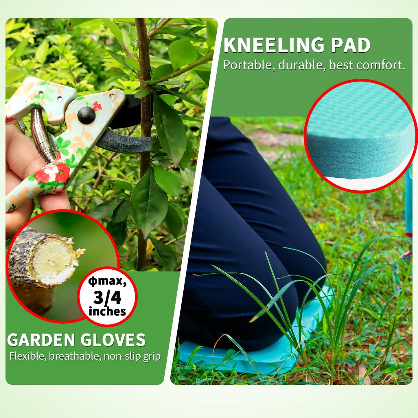Garden Tools Set WANCHI 10 Piece Heavy Duty Floral Garden Tool Set Gardening Gifts for Women Men Birthday Rust-Proof Aluminum Garden Hand Tools Gardening Kit with Tote Bag Apron Glove