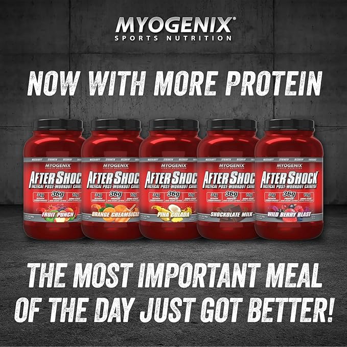 Myogenix Aftershock Post Workout ??Muscle Growth Whey Protein Powder ??Speeds Up Muscle Growth and Recovery ??Supports Joint Health and Replenishes Glycogen ??Fruit Punch, 6 lbs