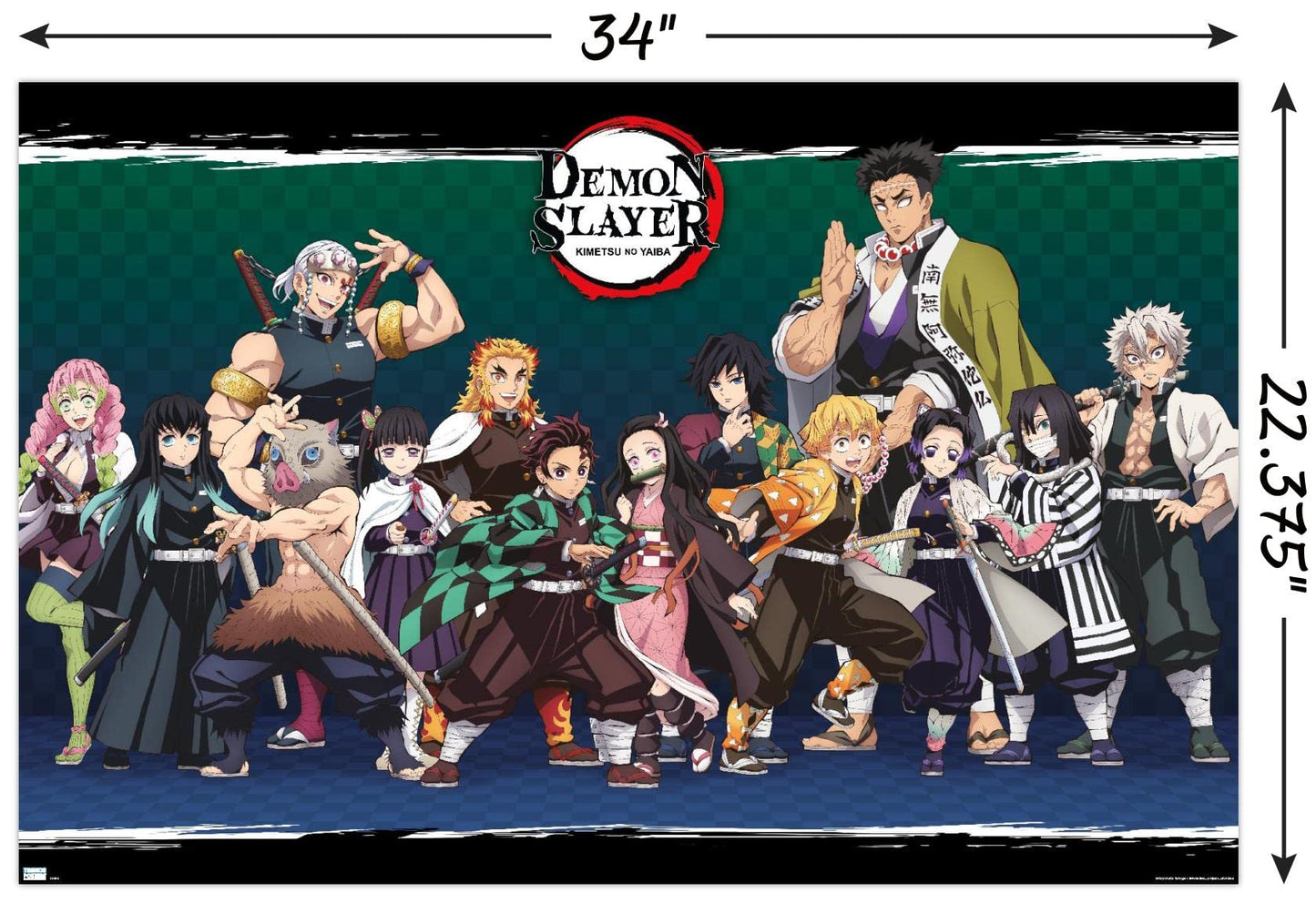 Demon Slayer - Lineup Wall Poster, 34L" x 22.4W", Unframed Version