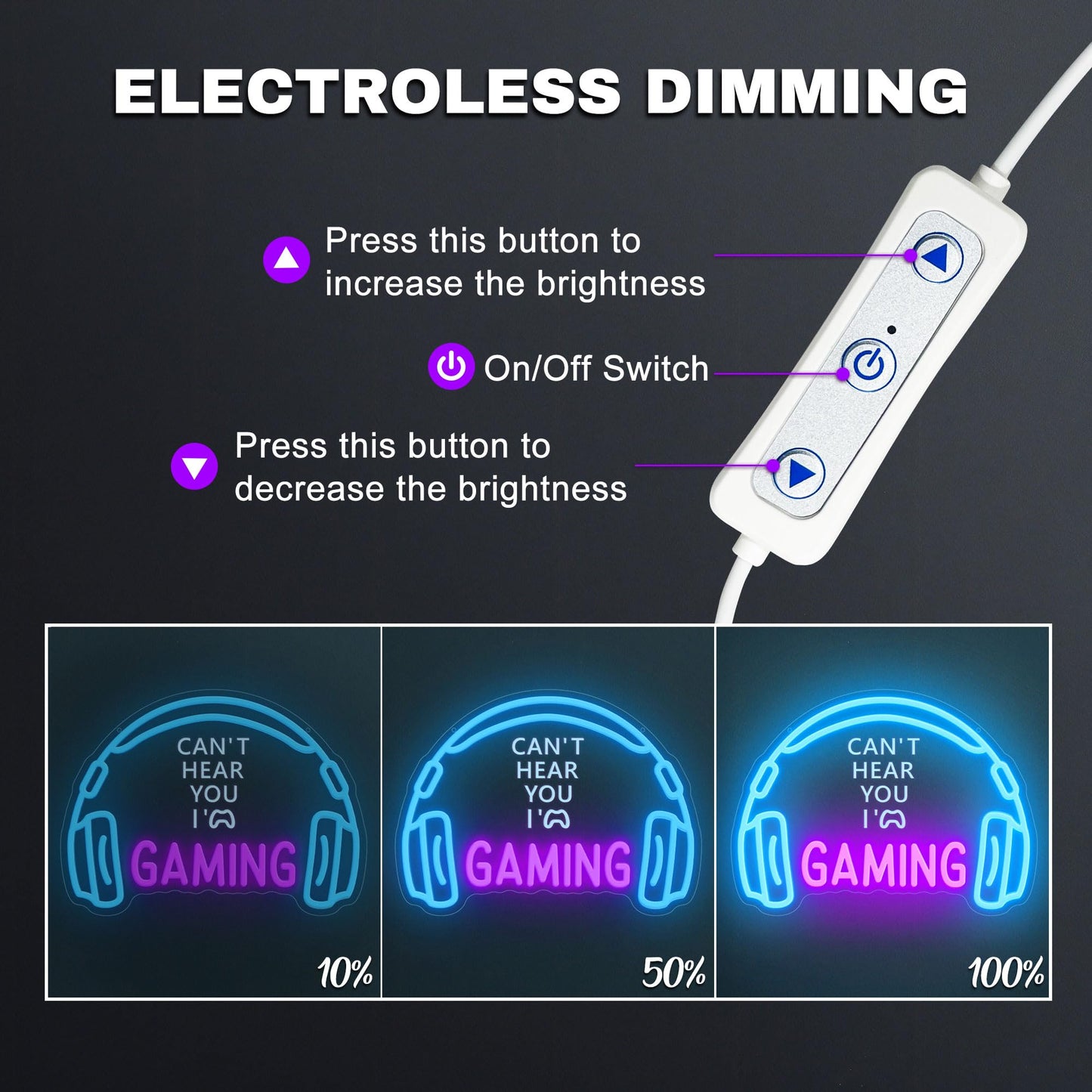 Gaming Neon Signs, Dimmable LED Headset Gamer Neon Light for Wall Decor, USB Powered, Headphone Game Light up Signs for Game Zone Video Room Boy Bedroom Teen Men Cave Wall Art, Gamer Gifts