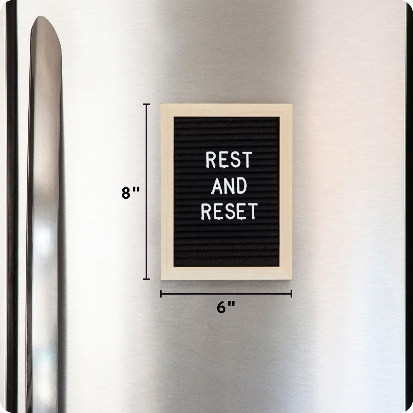 Magnetic Locker Letter Board, Black Felt, 8" x 6", Wood Frame