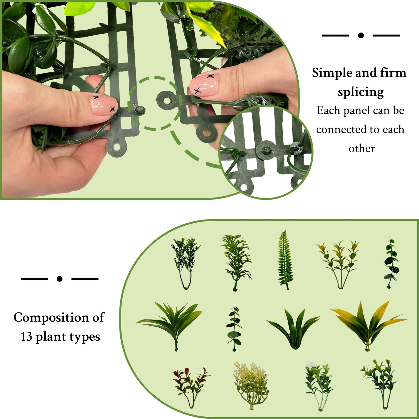 ODTORY Artificial 3D Plant Wall Panels: 60"x20" UV-Anti Faux Grass Wall Backdrop Boxwood Ivy Fence Privacy Screen Fake Greenery Leaf Hedge for Outdoor,Indoor,Garden,Backyard and Home Decor