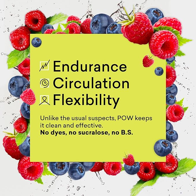 EBOOST POW Natural Pre Workout Powder ??20 Servings - Blue Raspberry - A PreWorkout Supplement for Performance, Joint Mobility Support, Energy - Men and Women - Non-GMO, Gluten-Free, No Creatine