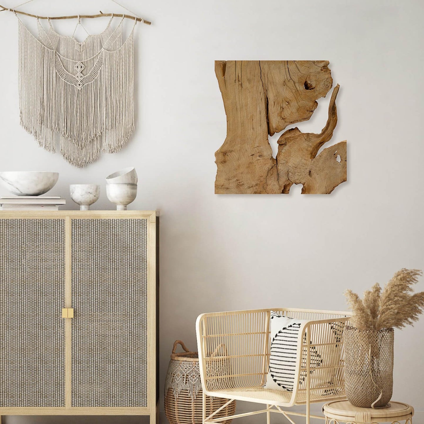 Natural Wood Wall Art - Handcrafted Rustic Decor, Frameless Design for Living Room, Bedroom, Kitchen, or Office - Unique Organic Charm for Your Home
